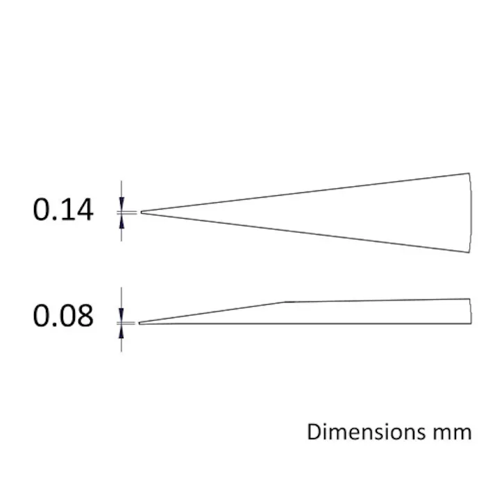 超精密ピンセット(ステンレス製) 0.14x 90mm/0C9 EA595HA-11 4550061835029【別送品】