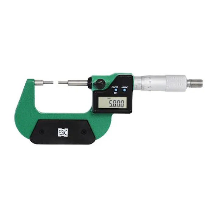 新潟精機 0- 25mm/φ3mm マイクロメーター(デジタル/細軸) EA725EH-42A(CDC)【別送品】