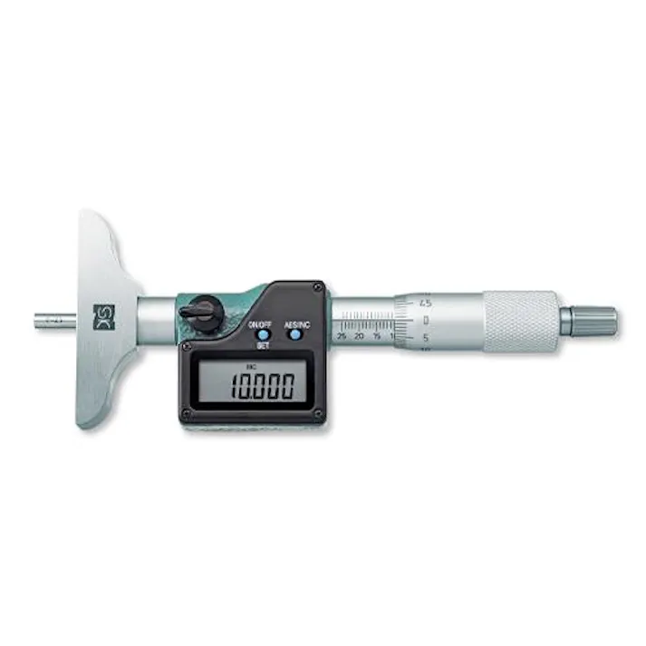 新潟精機 0-25mm/ 63mm デプスマイクロメーター(デジタル) EA725FE-5A(CDC)【別送品】