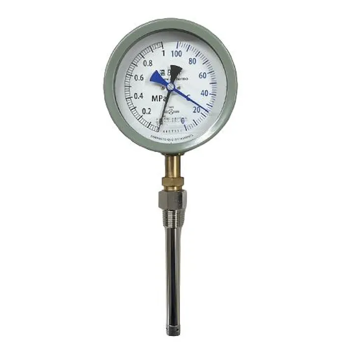 ESCO 0- 100℃/0-0.6MPa/φ 100mm 温圧計(立型) EA729PA-25(CDC)【別送品】