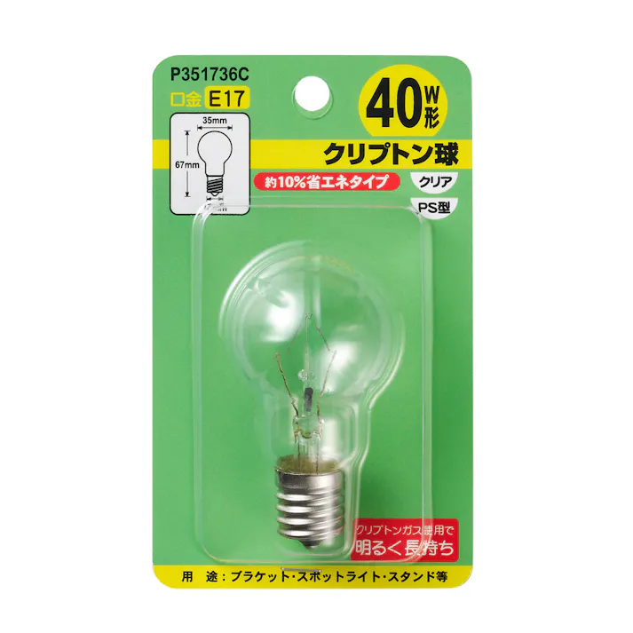 ヤザワコーポレーション 電球/ミニクリプトン(クリア) AC110V/36W/E17 EA758XJ-53 4550061941461【別送品】