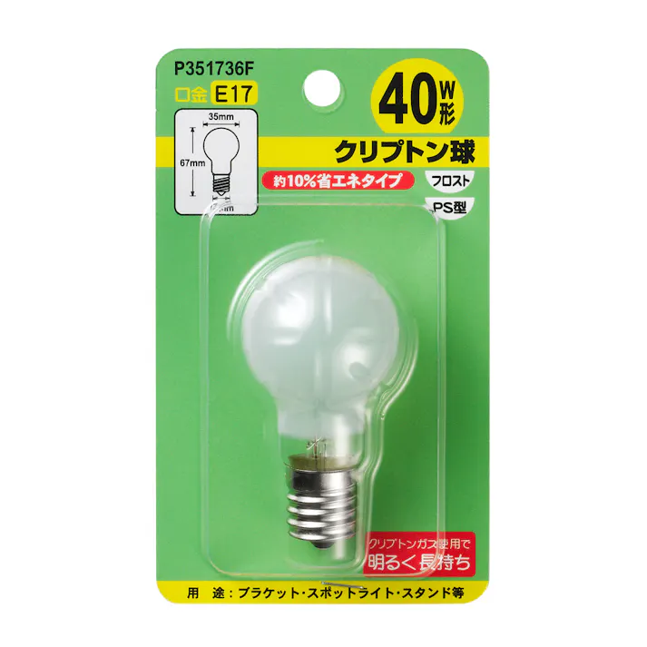 ヤザワコーポレーション 電球/ミニクリプトン(フロスト) AC110V/36W/E17 EA758XJ-54 4550061941478【別送品】