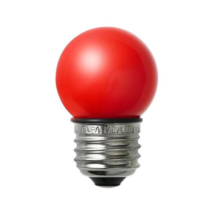 朝日電器(ELPA) AC100V/1.4W/E26 電球(LED/防水/赤) EA758ZM-205(CDC)【別送品】