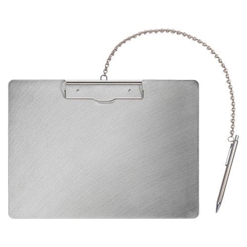 クリップボード(ステンレス製/ペン付) 330x240mm/A4 EA762DA-259 4550061416778【別送品】