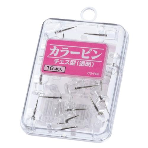 ライオン事務器(LION) カラーピン(チェス型/16本) [透明] EA762FC-215 4518340064959【別送品】