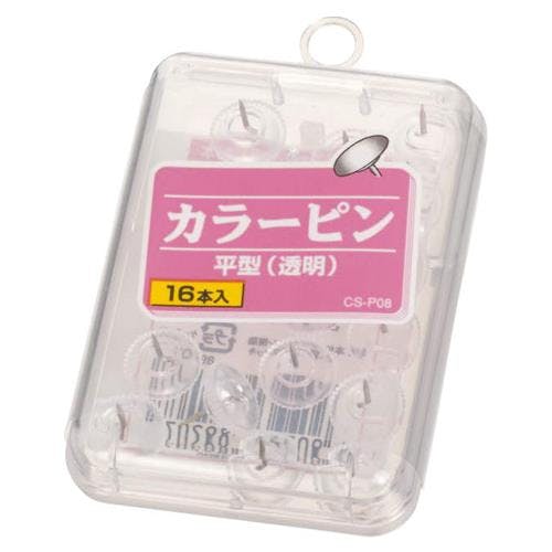 ライオン事務器(LION) カラーピン(平型/16本) [透明] EA762FC-216 4518340064928【別送品】