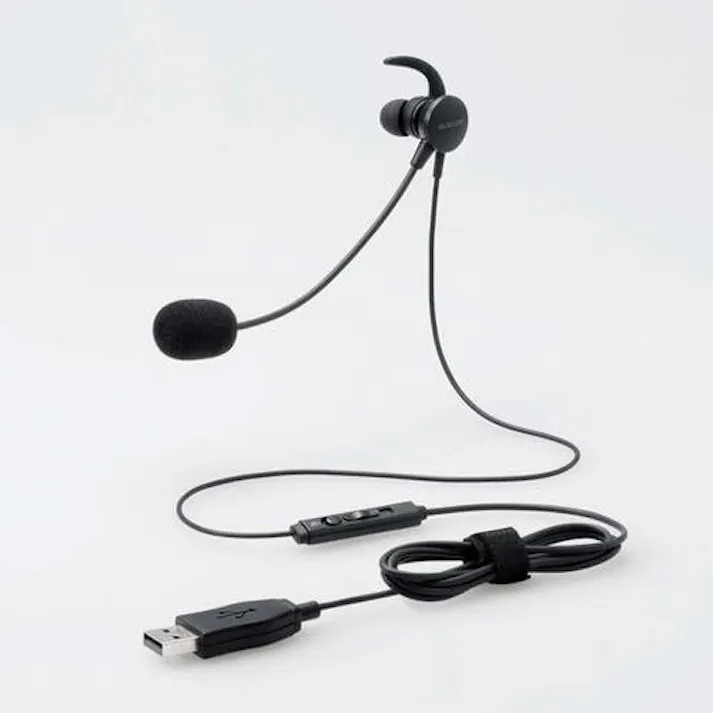 エレコム 1.8m/USBヘッドセット(耳栓タイプ/片耳) EA763BC-115(CDC)【別送品】