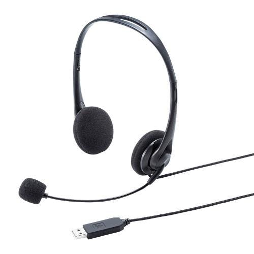 サンワサプライ USBヘッドセット(軽量タイプ) 1.8m EA763BC-80 4518340173316【別送品】