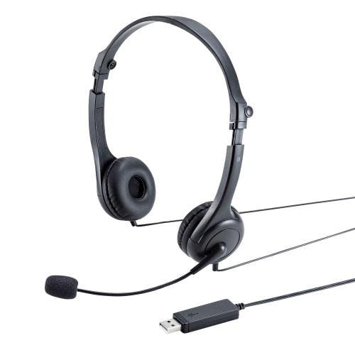 サンワサプライ USBヘッドセット(折りたたみ式/ポーチ付) 1.8m EA763BC-81 4518340173293【別送品】
