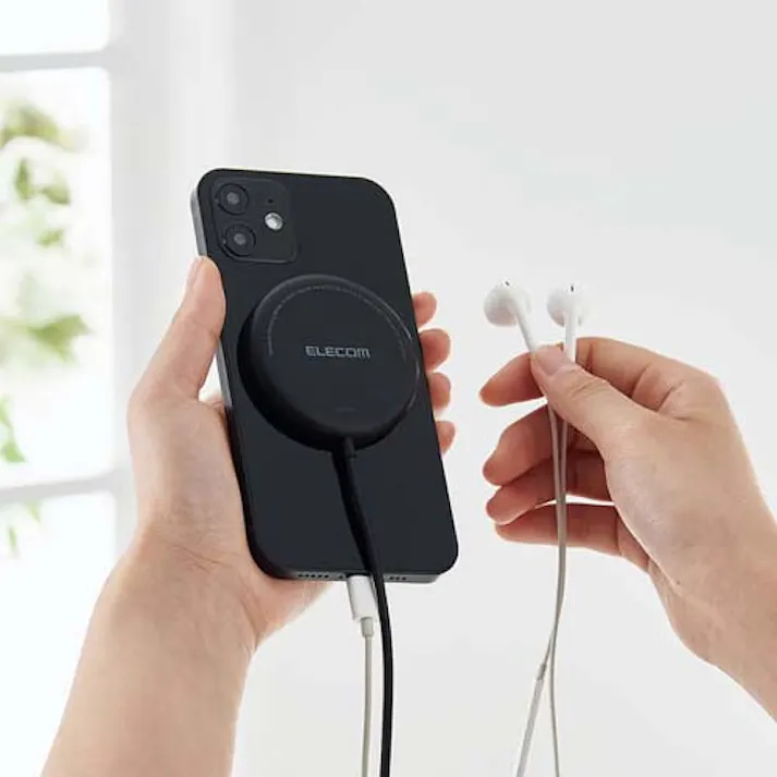 エレコム ワイヤレス充電器(magsafe対応iPhone用) 7.5W EA764A-312 4518340206878【別送品】