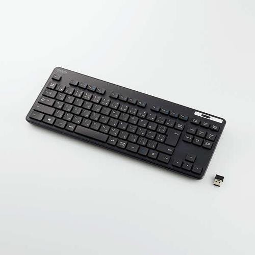 エレコム ワイヤレスキーボード(抗菌/コンパクト) 361x143x26mm EA764AB-267 4518340164338【別送品】