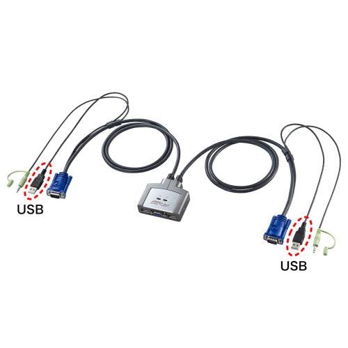 サンワサプライ パソコン自動切替器(アナログ・USB対応) EA764AE-82 4518340126398【別送品】