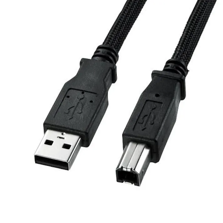 サンワサプライ 5.0m USBケーブル(A-B/2.0対応/ナイロンメッシュ) EA764AJ-125A(CDC)【別送品】