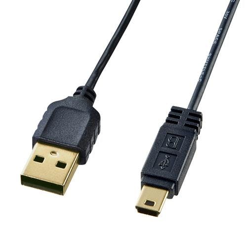 サンワサプライ ミニUSBケーブル(A-ミニB5pin/2.0対応) 1.0m EA764AJ-182A 4550061122051【別送品】