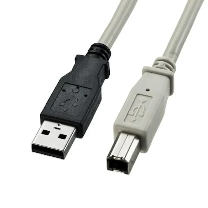 サンワサプライ 2.0m USBケーブル(A-B/2.0対応/黒・グレー) EA764AJ-87A(CDC)【別送品】