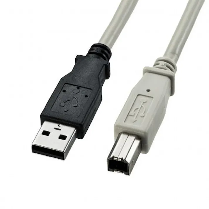 サンワサプライ 5.0m USBケーブル(A-B/2.0対応/黒・グレー) EA764AJ-89A(CDC)【別送品】