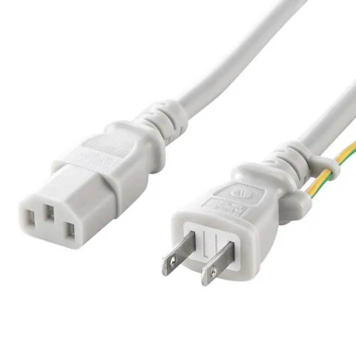 サンワサプライ 125V/ 7Ax 2m 電源コード(コンセント-PC接続用/白 EA764CD-42(CDC)【別送品】