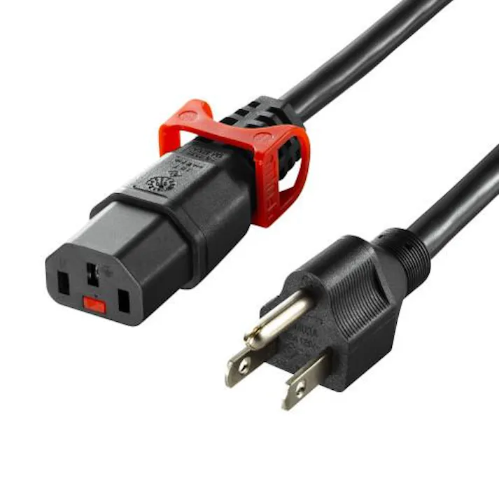 サンワサプライ 125V/15Ax2m 電源コード(コンセント-PC接続/抜止) EA764CD-62(CDC)【別送品】