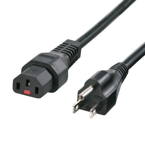 サンワサプライ 電源コード(コンセントPC接続/抜止黒) 125V/12Ax2m EA764CD-66 4518340129061【別送品】