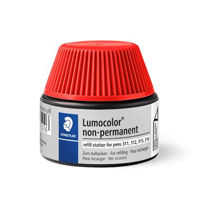ステッドラー(STAEDTLER) 15ml 水性用補充インク(ルモカラー用/赤) EA765MM-111(CDC)【別送品】