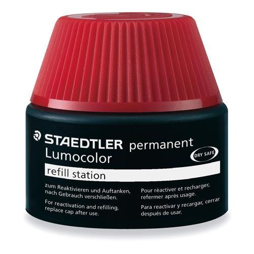 ステッドラー(STAEDTLER) 油性用補充インク(ルモカラー用/赤) 15ml EA765MM-22 4550061289075【別送品】