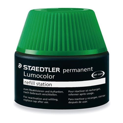 ステッドラー(STAEDTLER) 油性用補充インク(ルモカラー用/緑) 15ml EA765MM-24 4550061289105【別送品】