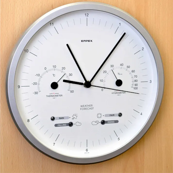 エンペックス気象計(EMPEX) 掛時計(温度・湿度計付) φ265mm EA798CN-15 4550061298657【別送品】