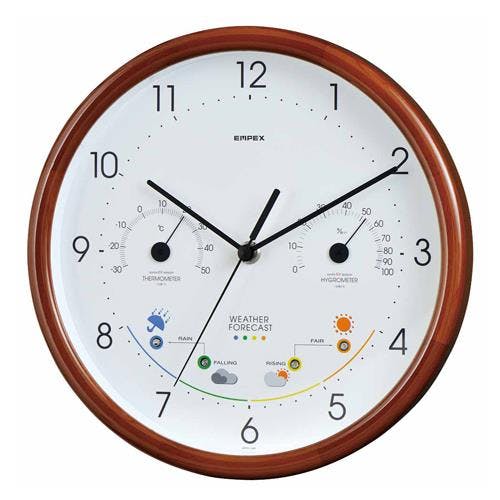 エンペックス気象計(EMPEX) 掛時計(温度・湿度計付) φ270mm EA798CN-16 4550061298664【別送品】