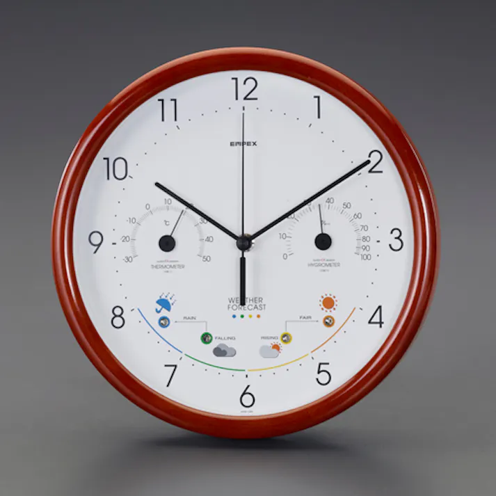 エンペックス気象計(EMPEX) φ270mm 掛時計(温度・湿度計付) EA798CN-16(CDC)【別送品】