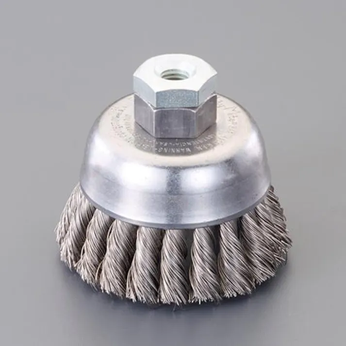 ESCO 70mm/M10 ワイヤーブラシ(カップ型/ステンレス製) EA809YL-14(CDC)【別送品】