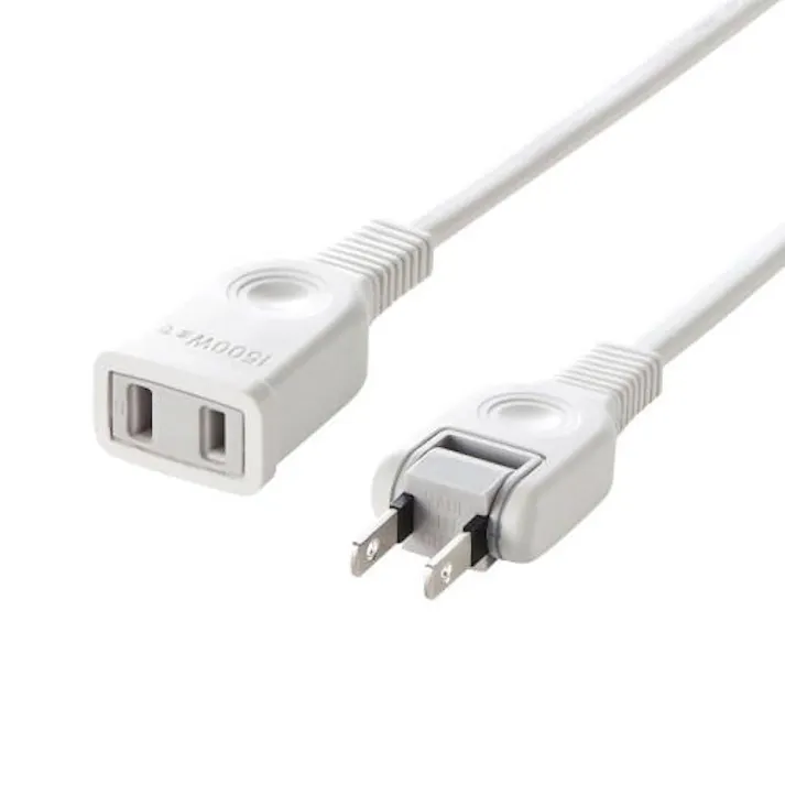 サンワサプライ 125V/15Ax 1m 延長コード(スイングプラグ/白) EA815GA-104(CDC)【別送品】