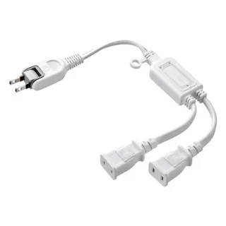 サンワサプライ 分配コード(2口/白) 125V/15Ax0.4m EA815GA-86AA 4518340094727【別送品】