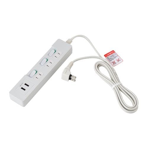 朝日電器(ELPA) テーブルタップ(USBポート/個別スイッチ付) 100V/14Ax2m EA815GL-25 4550061408384【別送品】