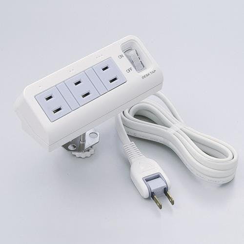 朝日電器(ELPA) タップ(3口/一括スイッチ/クランプ式) AC125V/15Ax2m EA815GL-67 4518340123458【別送品】