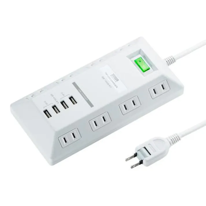 サンワサプライ AC125V/4V タップ(USB充電ポート4個付) EA815GM-209A(CDC)【別送品】