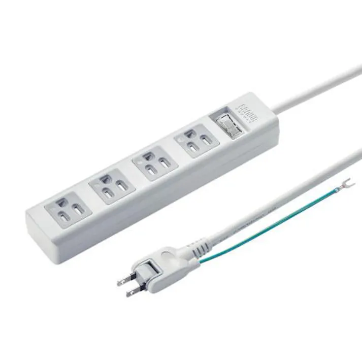 サンワサプライ AC125V/15Ax2.5m タップ(4口/3P/一括スイッチ付) EA815GM-253(CDC)【別送品】