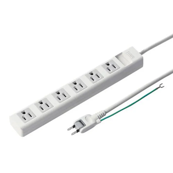 サンワサプライ AC125V/15Ax2.5m タップ(6口/3P/スイングプラグ) EA815GM-281(CDC)【別送品】
