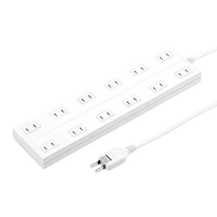 サンワサプライ AC125V/12Ax2m タップ(12口/2P/マグネット付) EA815GM-336(CDC)【別送品】