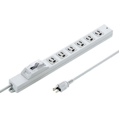 サンワサプライ タップ(6口/3P/安全ブレーカー) AC125V/15Ax5m EA815GM-353 4518340094574【別送品】