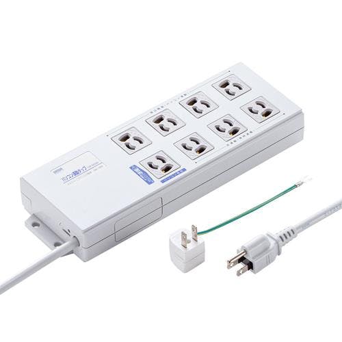 サンワサプライ パソコン連動タップ(8口/BOX型) 125V/15Ax2m EA815GM-383 4518340109209【別送品】