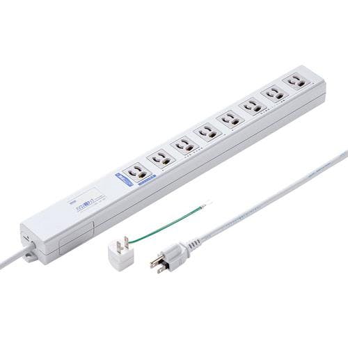 サンワサプライ パソコン連動タップ(8口/ライン型) 125V/15Ax2m EA815GM-384 4518340109223【別送品】