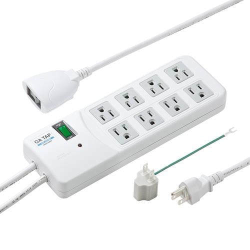 サンワサプライ タップ(8口/8口連動手元スイッチ/雷ガード) 2.5m EA815GM-395 4518340112186【別送品】