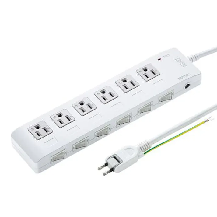 サンワサプライ 省エネタップ(6口/3P) 125V/15Ax2m EA815GM-409 4518340120105【別送品】