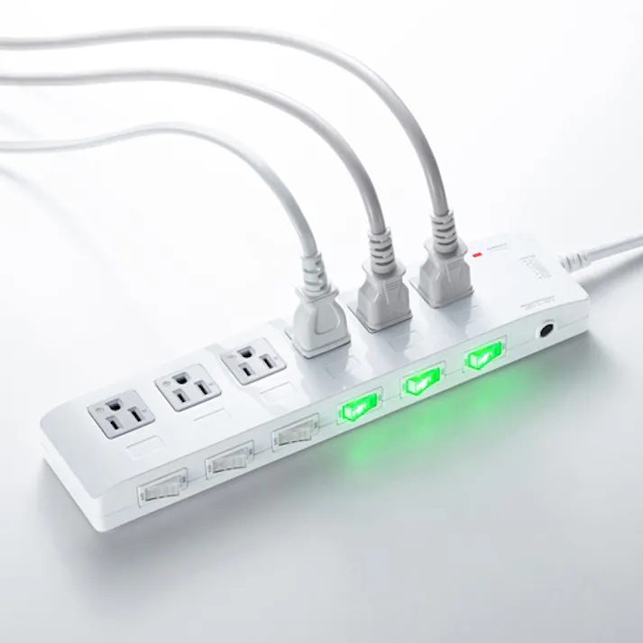 サンワサプライ 省エネタップ(6口/3P) 125V/15Ax2m EA815GM-409 4518340120105【別送品】