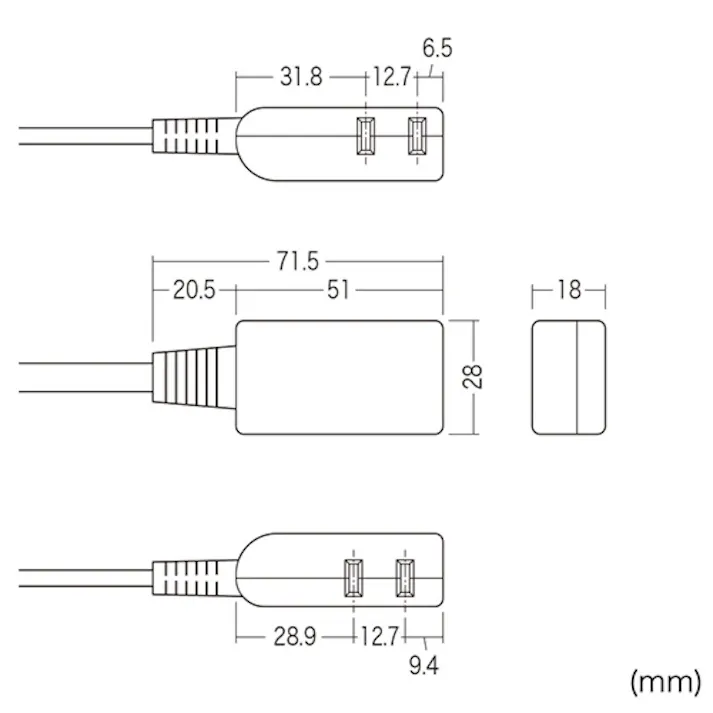 サンワサプライ 125V/15Ax0.5m モバイルタップ(2口/2P) EA815GM-412(CDC)【別送品】