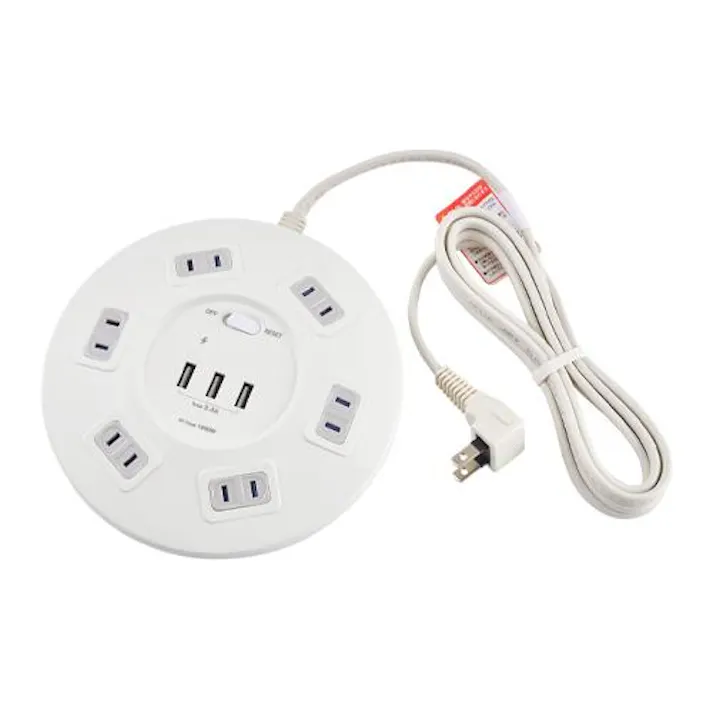 朝日電器(ELPA) AC100V/14Ax2m タップ(6口/USBポート/雷ガート) EA815GN-46A(CDC)【別送品】