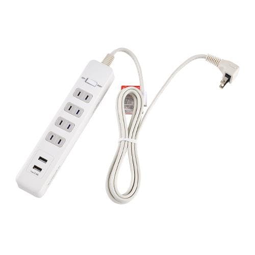 朝日電器(ELPA) タップ(4口/USBポート/雷ガード) AC100V/14Ax2m EA815GN-49A 4550061414989【別送品】