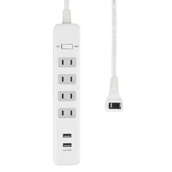 朝日電器(ELPA) タップ(4口/USBポート/雷ガード) AC100V/14Ax2m EA815GN-49A 4550061414989【別送品】