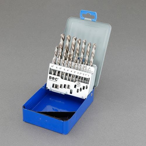 ストレートドリル(左回転用/HSS) 1.0-10.0mm/19本組 EA824FH-110 4518340013285【別送品】