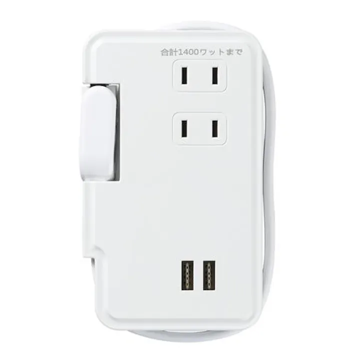 ヤザワコーポレーション AC100V/2.4A/0.9m 3口タップ(巻取式/USB-A付) EA940CD-119(CDC)【別送品】